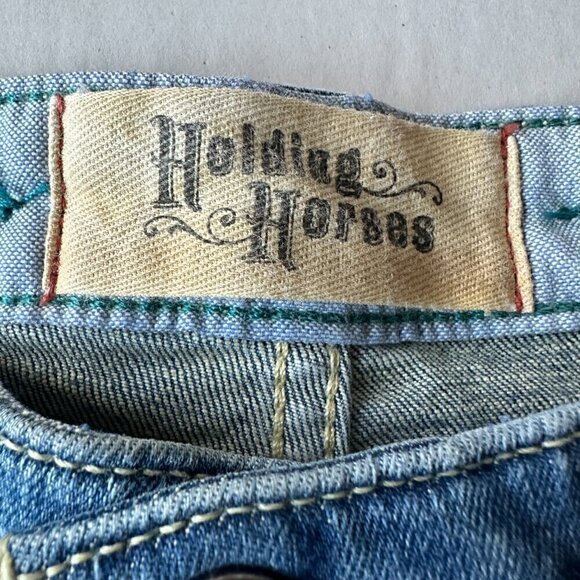 Anthropologie Holding Horses Straight Cropped Boyfriend Distressed Jeans Size 28 - Picture 9 of 13